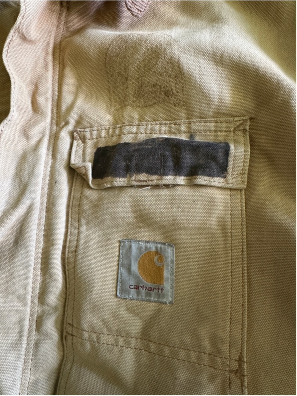 Carhartt Duck Work Jacket Corduroy Collar Blanket Lined Large - Picture 3 of 7